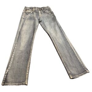 Flypaper Women's Size 16 Straight Leg Jeans Medium Wash Stretch Denim Embrdrd